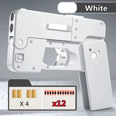 접이식 총 IC380 장난감 휴대 전화 모델 소프트 탄약 포격 멋진 14Pro 선물 야외 게임 스포츠, [09] LC380-White-12R