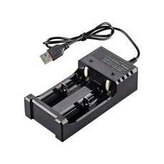 범용 배터리 충전기 2 슬롯 리튬 이온 USB 18650 14500 26650 16340용, 범용 배터리 충전기 2 슬롯 리튬 이온 USB 1865