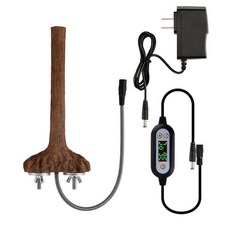 模擬樹枝設計 鸚鵡加熱站桿 多檔溫度可調, 1個