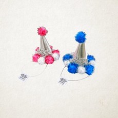 미니솜방울고깔모자 파티클럽 생일모자 컬러 폼폼이 파티 고깔 소품 1개입