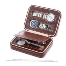 시계 NEWEST PEBBLED PU가죽 시계보관케이스 4슬롯 COFFEE SOWE3B706