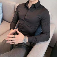 빛나는 판다 셔츠 Men's 슬림핏 셔츠 사이즈 출근 Shirts S-4XL 빅 스판 G478F946