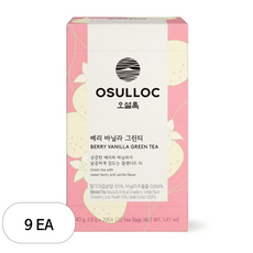 오설록 베리 바닐라 그린티 티백, 2g, 20개입, 9개