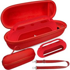 비츠 필 스피커 실리콘 커버 및 어깨끈이 있는 블루투스 액세서리용 보호 케이스 라이트 그레이, Red