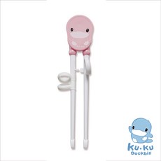 KUKU酷咕鴨 幼童學習筷 - 寶寶學吃飯訓練筷, 粉色, 1個