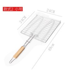 燒烤工具 烤肉用具 燒烤夾子 不鏽鋼 烤魚網 烤魚夾 烤肉架 烤肉網 露營 野炊, 1個, 款式二