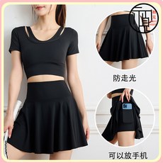 運動短裙女網球服套裝速幹百褶裙瑜伽半身裙防走光跑步健身羽毛球