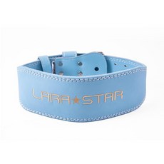 LARA STAR 牛皮健身腰帶, 冰晶藍 純牛皮/不掉色 ,S 建議腰圍70-80cm, 冰晶藍
