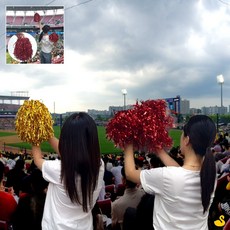 GOS 반짝이 응원수술 빨강 체육대회응원도구