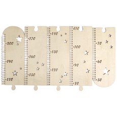 簡窩[台灣現貨]INS北歐風拼接木板身高尺 兒童房星星木質成長掛尺子 寶寶攝影道具 日式, 棕, 1個