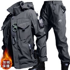 冬季男士保暖長袖服裝套裝戶外耐磨登山工作服
