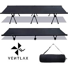 VENTLAX 標準版行軍床（含增高腳）黑 露營行軍床 戶外折疊床 輕便行軍床, 詳見包裝