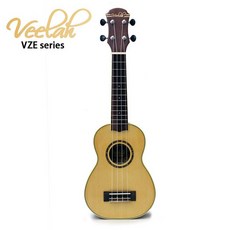 Veelah VZE-S 21吋 雲杉單板烏克麗麗 斑文木側背板, 1個