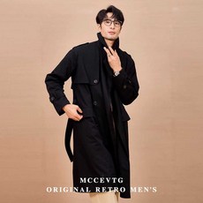 남성용 숄더 트렌치 코트 캐주얼 봄 / 가을 스타일