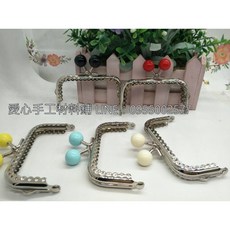 愛心手工材料鋪 8.5公分方形口金 KJ-8538-白金色 花邊亮面糖果頭 拼布材料, 1個, 8538-白金色-14, 白金色