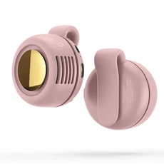 휴대용 버튼 디자인의 회오리바람 잎이 없는 팬 USB 충전 가정 및 야외 여행을 위한 자동 미니, 01 분홍색
