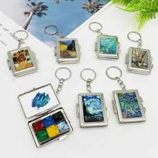 모형용 도색 팔레트빈미니 수채화 팔레트 6 그리드 0.5ML 휴대용 키링 철 상자 학생 여행 스케치, 02 A