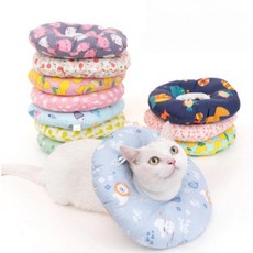 반려동물 핥기 방지 목쿠션 넥카라 강아지 고양이 상처 보호 소프트 엘리자베스, 그린, XS