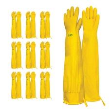 12호 어깨끈 (3켤레구성) 역대급 질긴 공업용 고무장갑 12호 노란색 3켤레, 노랑, 1세트