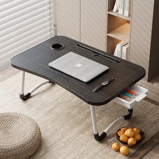 다용도 접이식 노트북 좌식 베드 테이블, B, 블랙