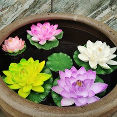 연꽃모양 물에뜨는 연꽃 불교 연꽃 조화, 핑크색(지름 10CM)