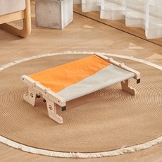 貓吊牀 寵物吊牀 貓牀 貓掛牀 貓跳臺 可懸掛可落地 寵物牀 貓咪吊牀 掛牀 貓咪牀邊吊牀 免吸盤 寵物用品 免鑽牆, 1個, 魔術貼款灰橙【可掛可放】