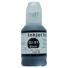 그래토너 캐논 GI-91BK 호환 무한 리필 잉크, 검정, 1개