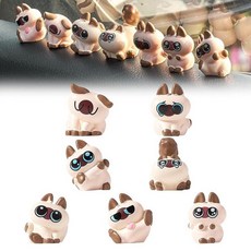 Rislobx 고양이 자동차 대시보드 장식 5피스 귀여운 고양이 백미러 장식 재미있는 자동차 인테리어 장식품 여성용, Siamese Cat