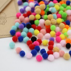 (인형소품) 5mm 미니 퍼방울 미니칼라폼폼, 20개, 라이트핑크