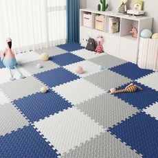 寶寶遊戲墊 60*60厚2.5公分 多色組合裝 爬行墊, 藏青+白色+灰色,6片【60*60*2.5】 × 1個