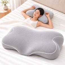 HOMEY NEST 편안한 경추베개 인체공학 설계 다기능 사계절용 초고밀도 메모리폼 이형베개 YXHMZ-15, 1개, 그레이