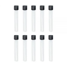 검은색 나사 캡이 있는 12x75mm 유리 시험관 과학 실험용 5ml Boro 유리 시험관 사탕 보관 파티 및 가정 장식 식물 번식 및 명절 선물 화오우 10팩, 12x75
