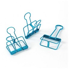 문구존 철제 더블 클립 3개입(5cm) (블루) 사무용품 철제클립 문서고정, 문구존 철제 더블 클립 3개입(5cm) (블루) 사무용