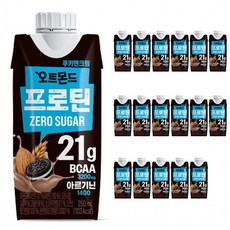 [오늘몰]롯데 오트몬드 프로틴 제로슈거 쿠키앤크림 250ml x 18팩, 1ml