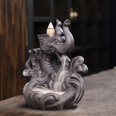 紫砂象龍倒流香爐 歐式家居擺件, 紫砂象龍擺飾