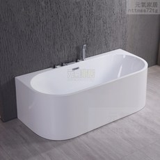 窄邊大圓角亞剋力浴缸 成人家用三裙邊浴缸 泡澡桶 成人浴缸 浴室, 1個, 空缸款,長1390寬750高580