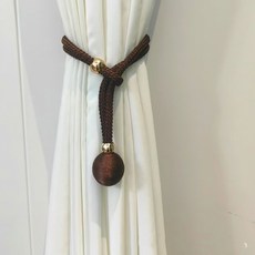 窗簾綁帶輕奢紗簾綁繩紮束帶簡約釦環綁飾可調節神器布帶一件窗簾裝飾配件, 咖色(一個裝, 1個