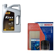 올뉴말리부(V400) 1.5 가솔린 터보 킥스 GX5 5W30 4L 엔진오일 필터 세트 0355-3005, 1개