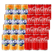 코카콜라 190mlx(30캔)+환타오렌지 190ml(30캔), 60개, 190ml