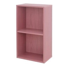 에이치엔하나 공간박스 2단 책장 칼라박스 낮은책장 수납형서랍, 공간2단(진달래)