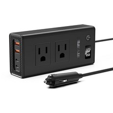 300W 자동차 전압 컨버터 인버터 DC 12V to AC 110V 포트 고속 충전 충전기 담배 라이터 플러그 포함 소켓 2개와 USB 4개 출장 및 휴가용