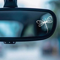 백미러 스티커 애호가 자동차 선바이저 미러 후방 거울, 1개, 3. 하얀색