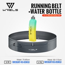WRELS 허리 가방 초박형 허리 팩 방수 패니 팩 밀착형 탄성 스포츠 가방 야외용 보이지 않는 러닝 허리 가방, L, 그레이-블루 핑크