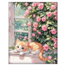 조이제이 36종 40x50 쉬운그림그리기 DIY 유화그리기세트 명화그리기, 018 고양이, 1세트