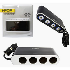 뭉구카 아이POP USB 스위치 멀티 4소켓 차량용 충전 시거잭 대형차 화물차 버스 트럭 승용차 택시, 4구, 1개