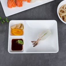 매트 3칸 앞접시 G0510 BB 멜라민 나눔 간식 업소용 반찬그릇, 매트3칸앞접시G0510 화이트 (189738), 1개
