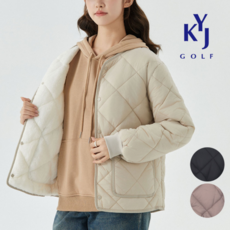 김영주골프 겨울 퀄팅 누빔 따습 기모 밍크퍼 라운드 여성 패딩 점퍼 KOWLJP31 2285907