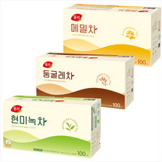 동서 현미녹차100T+둥글레차100T+메밀차100T 1.5ml, 1.2g, 3개, 100개입