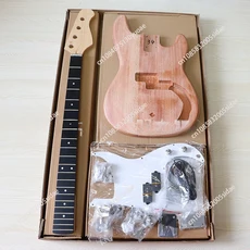 일렉트릭 기타 DIY 키트 - 베이스 바디 및 넥 세트 메이플 지판이 포함된 수정된 진행 중인 조립, 02 PB set