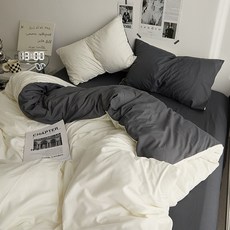 STYLE DR 사계절 침구 커버 세트 순색의 침대시트+이불커버+베개커버 4종 세트